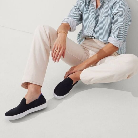 Rothy's The Original Slip-On Sneaker in Black Size 7.5 - Picture 1 of 14